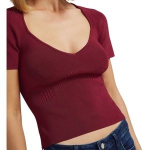 Burgundy sweater top